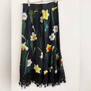 Dolce & Gabbana Black Floral Maxi Skirt